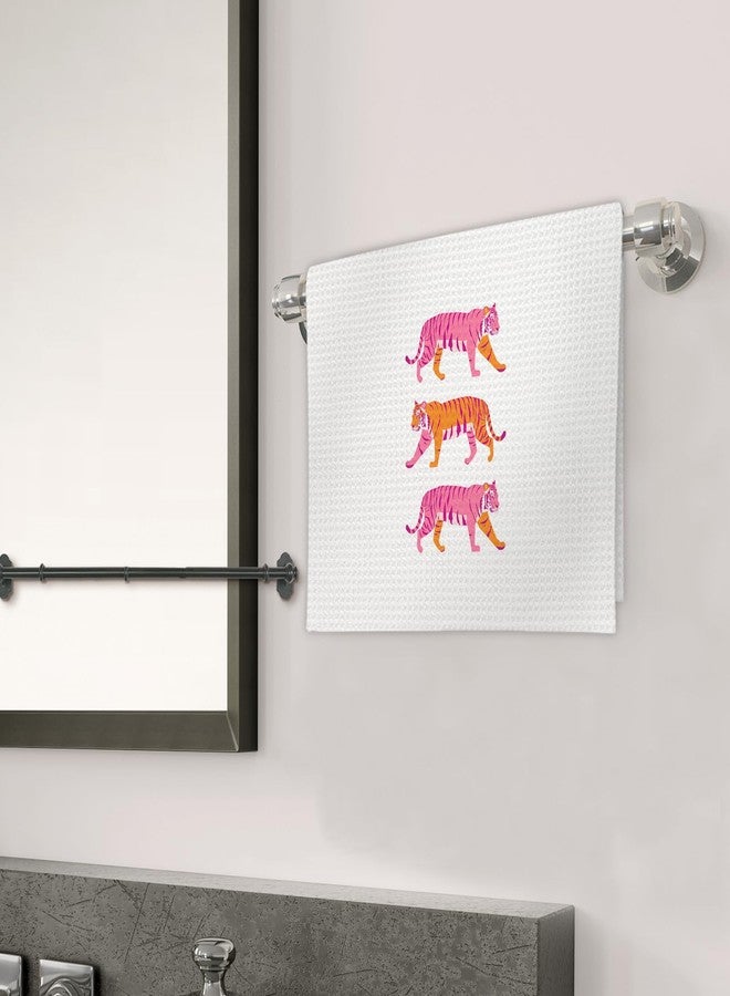 FIicy Pink Tiger Decor Hand Towels, Trendy Animal Tigers Preppy Decorative Hand Towels for Bathroom Kitchen, College Girl Dorm Decor (16x24 Inch) - Image 3